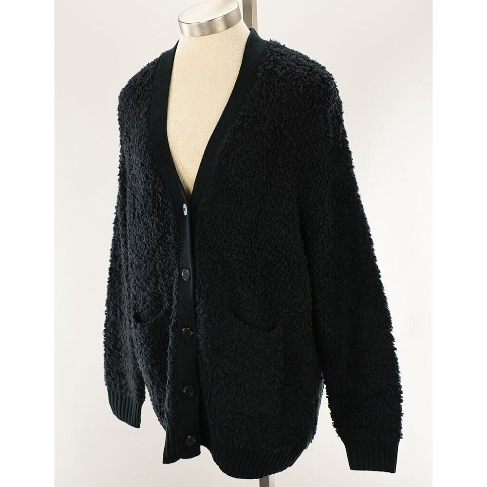 Ugg Black Sherell Cloudfluff Wool Blend V Neck Ca… - image 1